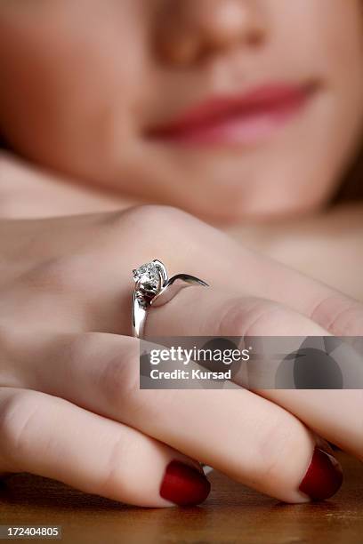 solitaire engagement ring - skin diamond stock pictures, royalty-free photos & images