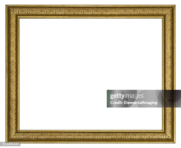 reich verzierten goldenen bilderrahmen 8 x 10 seitenverhältnis. isoliert mit clipping path - golden ratio stock-fotos und bilder