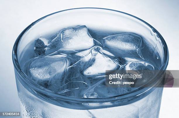 Glass of water. Glass of cold water with splash and dew drops