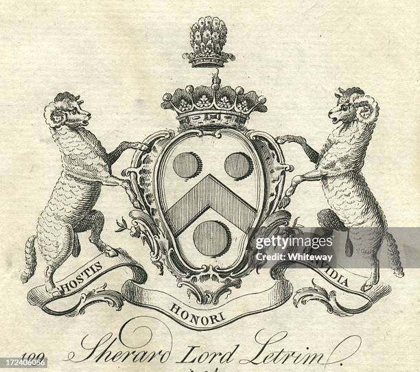 coat of arms sherard lord leitrim 18. jahrhundert - verwaltungsbezirk county leitrim stock-grafiken, -clipart, -cartoons und -symbole