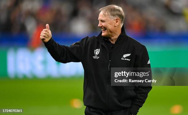 Paris , France - 14 October 2023; New Zealand assistant coach Joe Schmidt before the 2023 Rugby World Cup quarter-final match between Ireland and New...