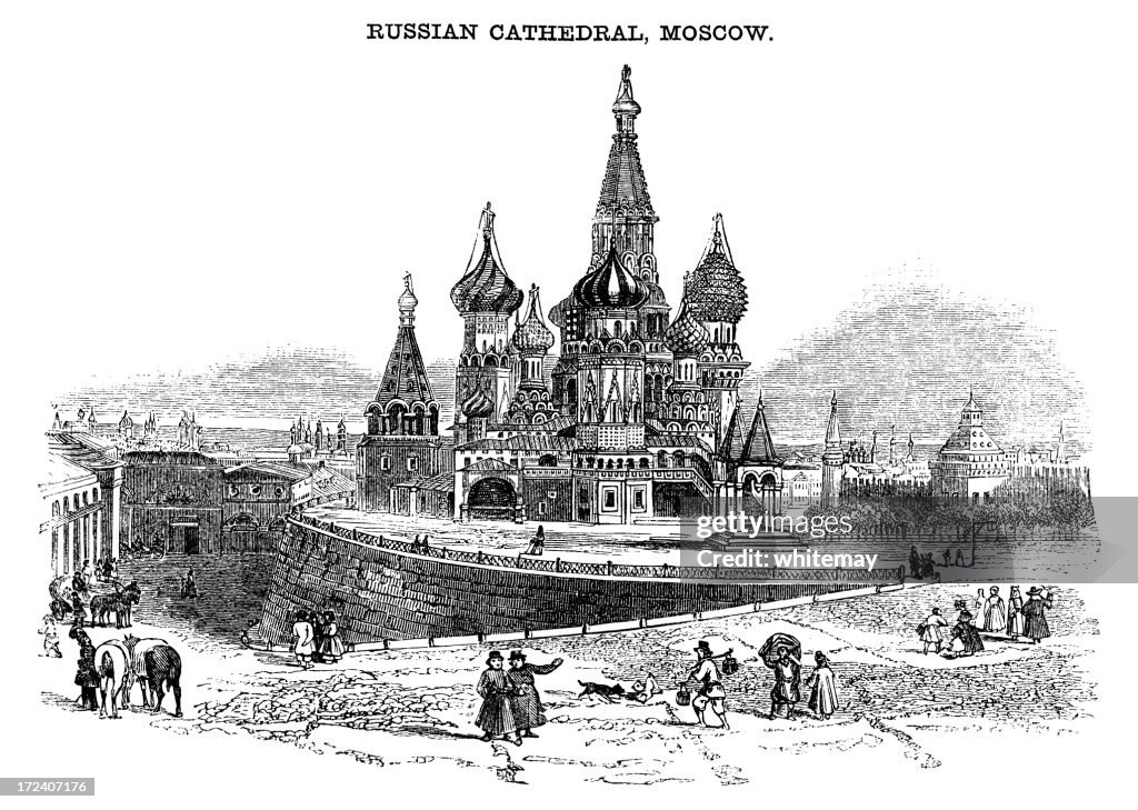 St Basil's Cathedral, Moscow (Victorian woodcut)