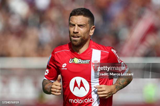 Alejandro Gomez of AC Monza looks on during the Serie A TIM match between AC Monza and US Salernitana at U-Power Stadium on October 08, 2023 in...