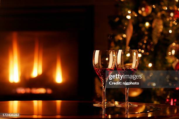 holiday - fireplace christmas stock pictures, royalty-free photos & images