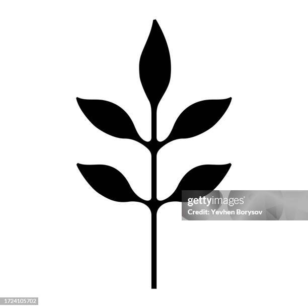 simple leaf illustration for web isolated on white background - freshness icon stock pictures, royalty-free photos & images