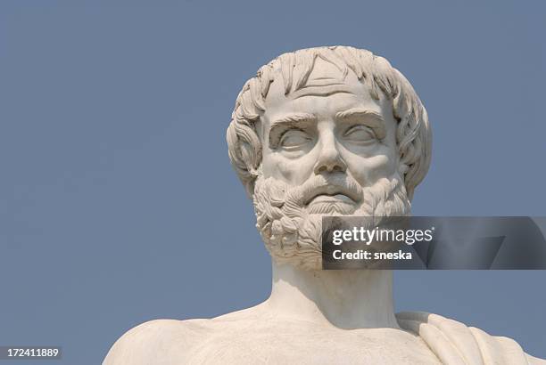 aristotle, portray,the philosopher - marble sculpture stock pictures, royalty-free photos & images