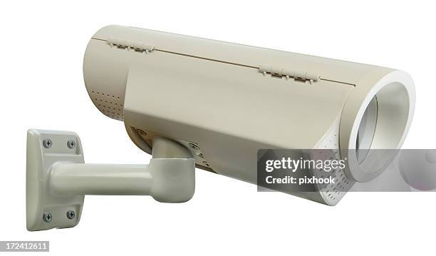 always watching - security camera on white stock pictures, royalty-free photos & images