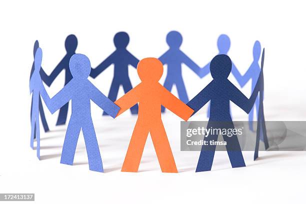 all together - paper man stock pictures, royalty-free photos & images