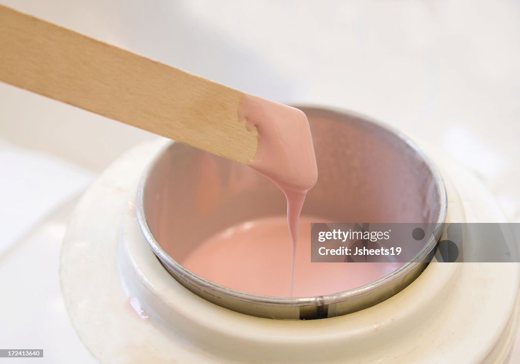 Hot pink wax used for hair removal