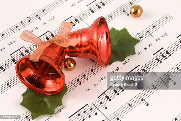 jingle bells conceito de letras - sino imagens e fotografias de stock