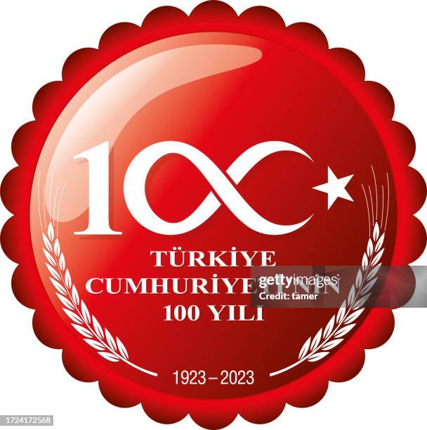 bildbanksillustrationer, clip art samt tecknat material och ikoner med celebrations of the 100th anniversary of the republic of türkiye. 29 october. 1923 - 2023, republic day. - 100th anniversary