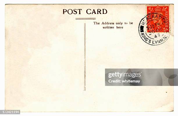 old postcard - king george vi - king's lynn stock pictures, royalty-free photos & images