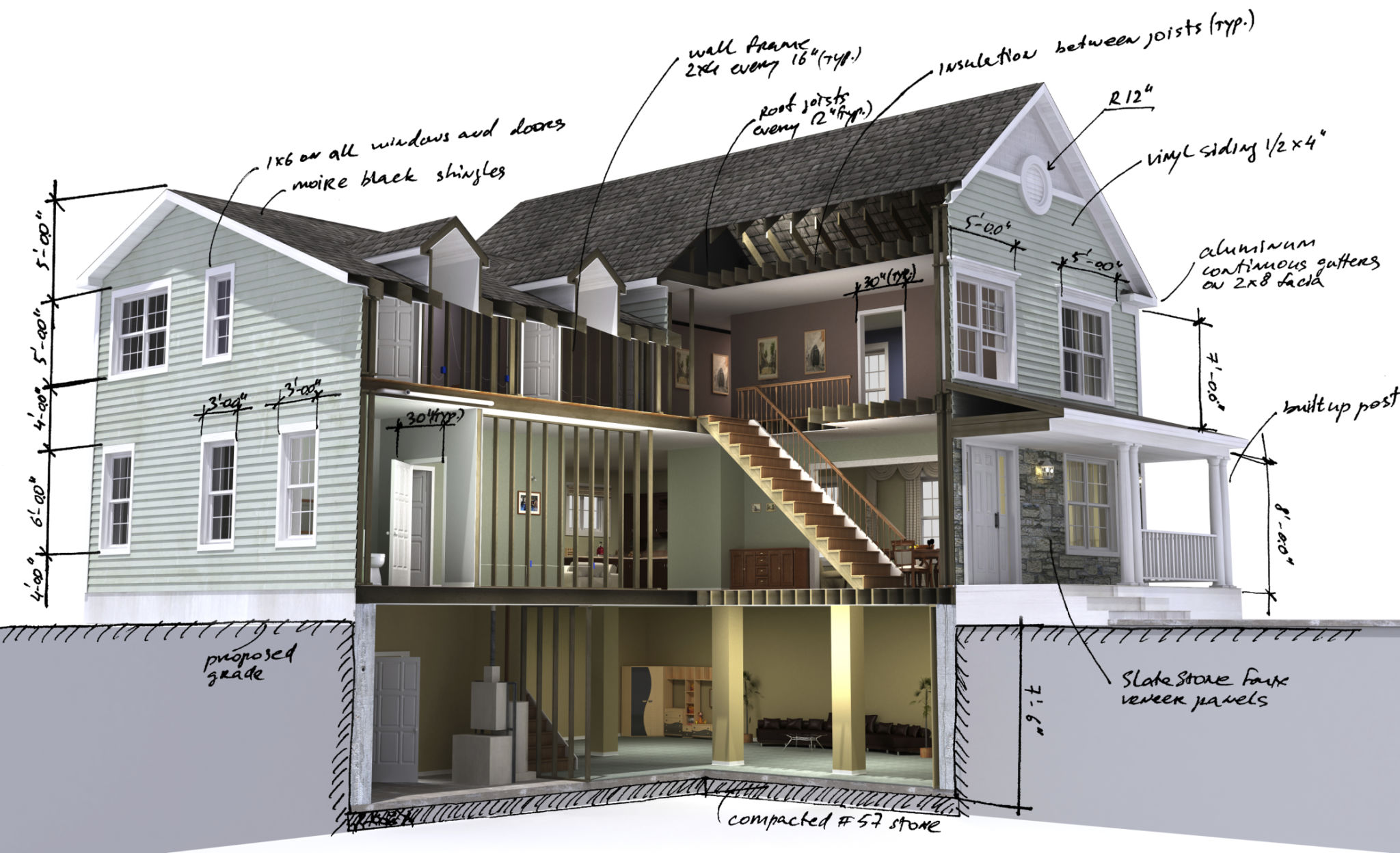 Residential building scetch Residential building scetch