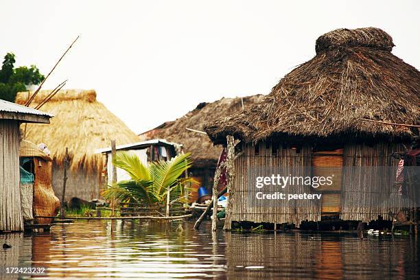 lagoon village - benin stock pictures, royalty-free photos & images