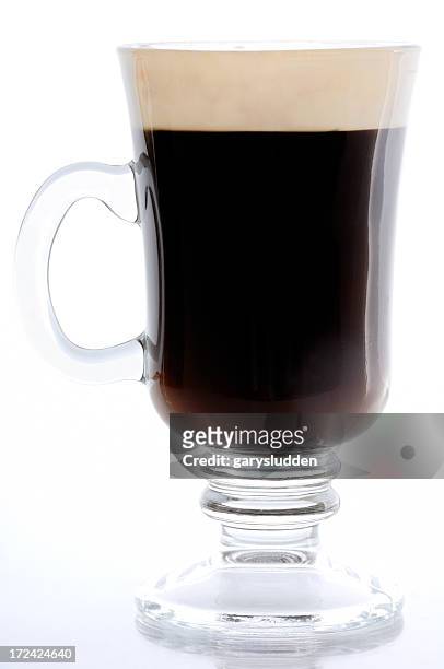 irish coffee - coffee drink on white stock pictures, royalty-free photos & images
