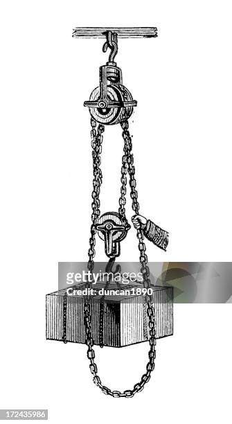 differential pulley - hoisted stock illustrations