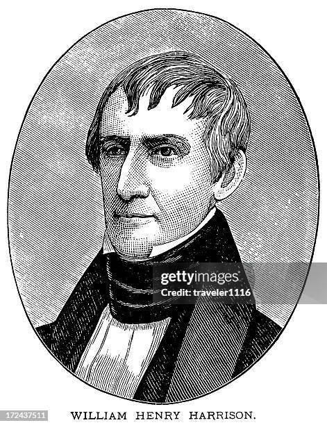 william henry harrison - william henry harrison us president stock illustrations