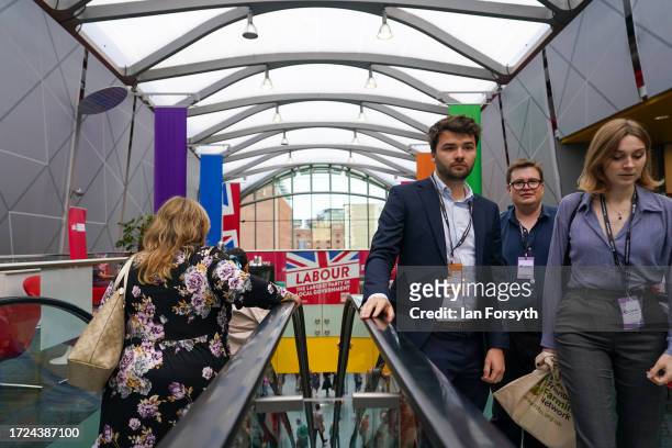 Delegates attend on day one of the Labour Party conference on October 08, 2023 in Liverpool, England. The Labour Party go into their 2023 conference...