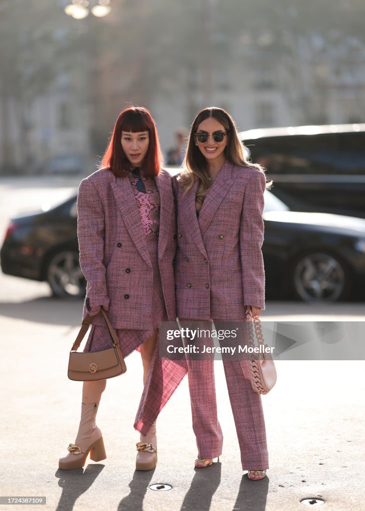 Street Style - Paris Fashion Week - Womenswear Spring/Summer 2024 - Day Eight