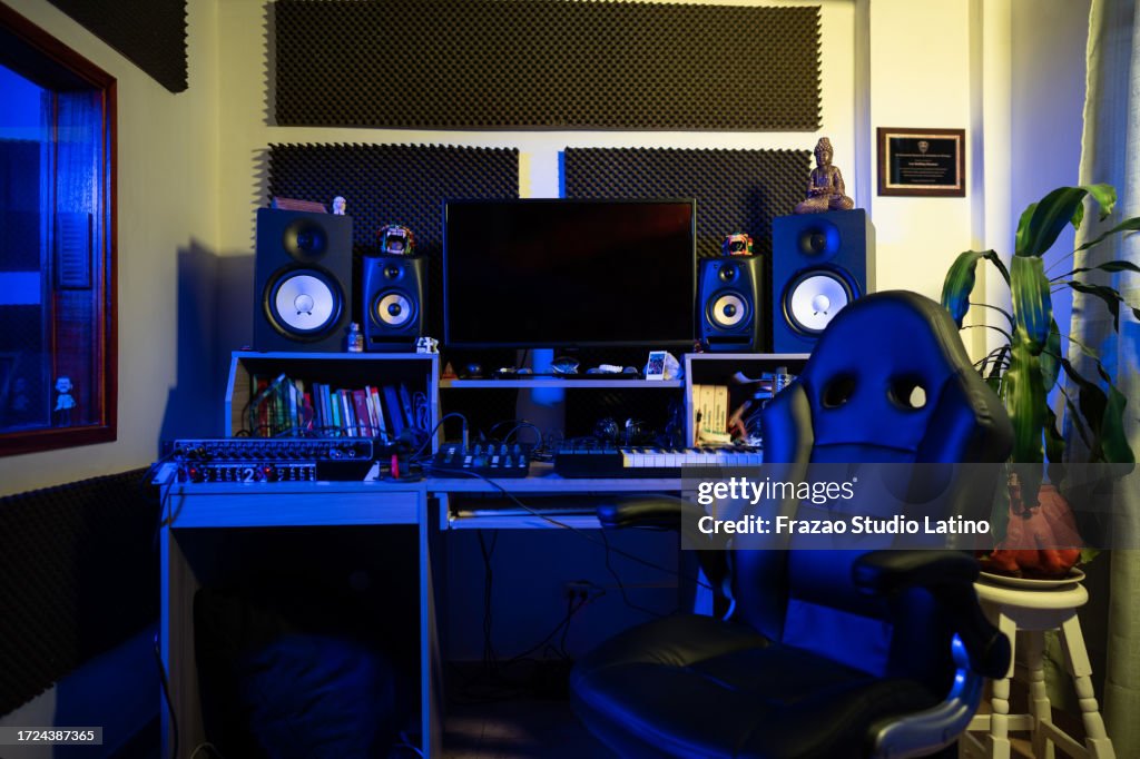 Recording studio with equipments