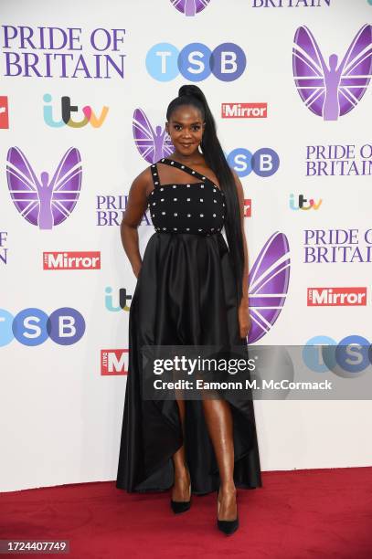 Oti Mabuse arrives at the Pride Of Britain Awards 2023 at Grosvenor House on October 08, 2023 in London, England.