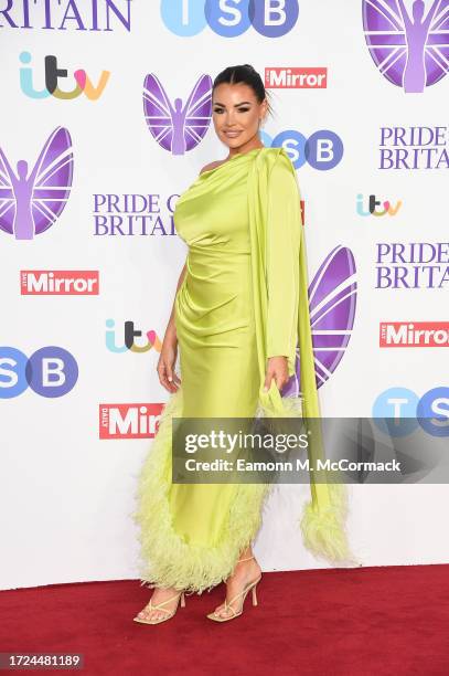 Jessica Wright arrives at the Pride Of Britain Awards 2023 at Grosvenor House on October 08, 2023 in London, England.