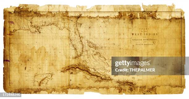 ilustrações, clipart, desenhos animados e ícones de mapa antigo 1803 índias ocidentais - flórida eua