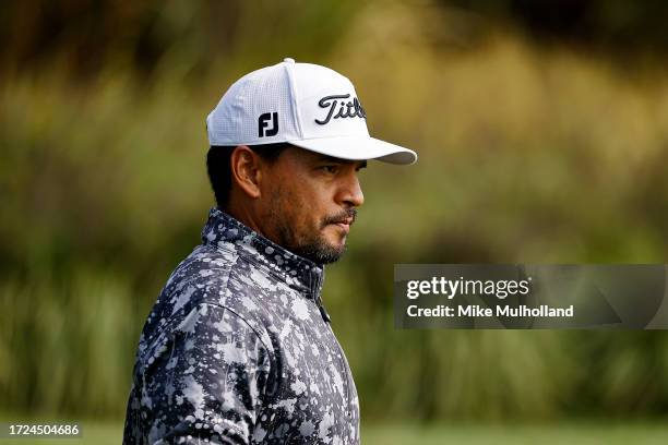 Fabian Gomez of Argentina walks the seventh hole during the final round of the Korn Ferry Tour Championship presented by United Leasing & Finance at...