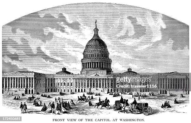 the capitol in washington dc - state capitol building stock illustrations