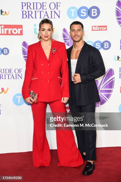 Gemma Atkinson and Gorka Márq arrive at the Pride Of Britain Awards 2023 at Grosvenor House on October 08, 2023 in London, England.
