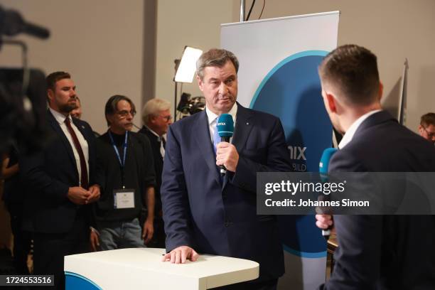 Markus Soeder, Premier of Bavaria and leader of the Christian Social Union , the Bavarian sister party to the German Christian Democrats , takes part...