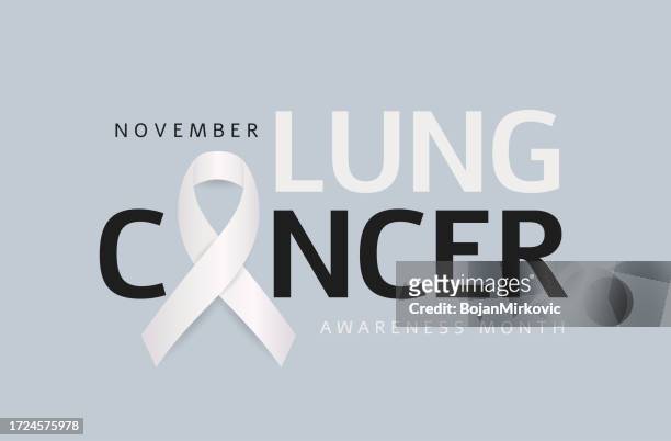 lung cancer awareness month card, november. vector - healthcare and medicine stock illustrations