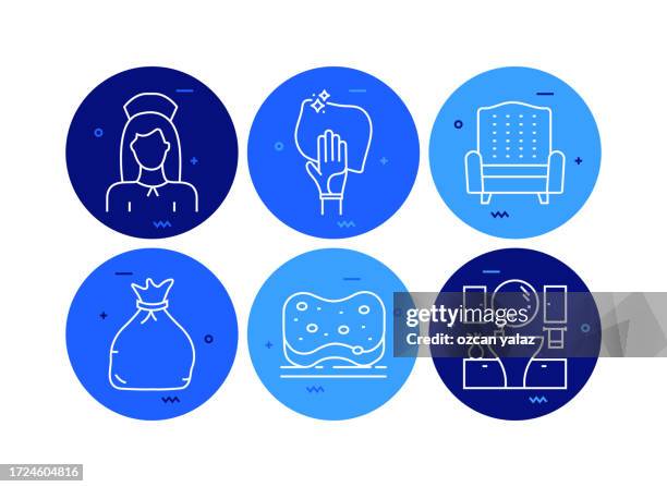 cleaning service related vector banner design concept. global multi-sphere ready-to-use template. web banner, website header, magazine, mobile application etc. modern design. - kitchen garbage stock illustrations