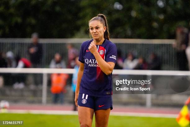 Lieje MARTENS VAN LEER of PSG during the D1 Arkema Women's match between Paris Saint-Germain and Stade de Reims at Stade Leo La Grange on October 14,...