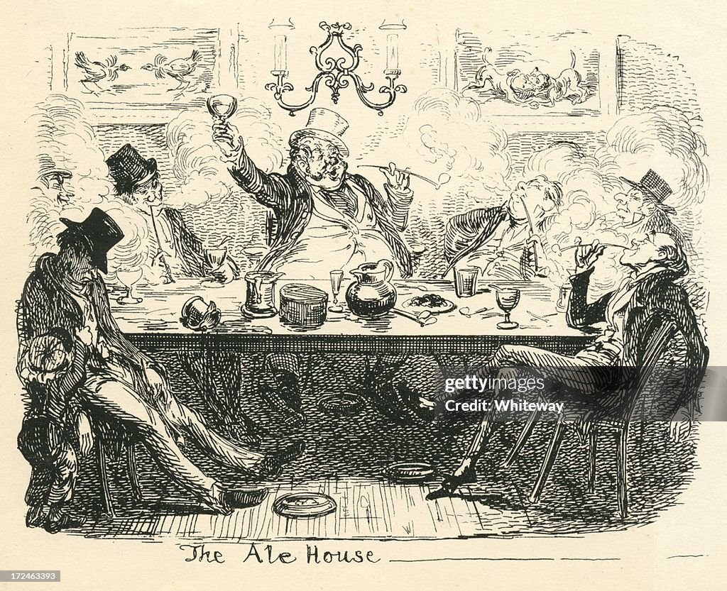 Humour social comment the ale house cartoon by Cruikshank