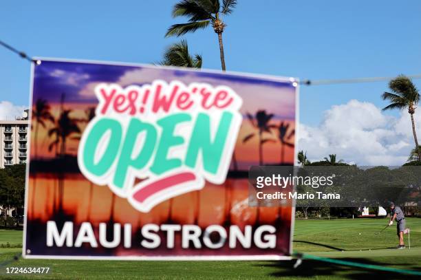 Person golfs on the first day of tourism resuming in west Maui, two months after a devastating wildfire, on October 08, 2023 near Lahaina, Hawaii....
