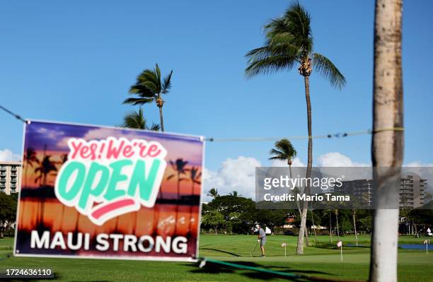Person golfs on the first day of tourism resuming in west Maui, two months after a devastating wildfire, on October 08, 2023 near Lahaina, Hawaii....