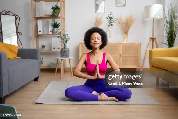 woman doing yoga in pose - scientist full body isolated stock pictures, royalty-free photos & images