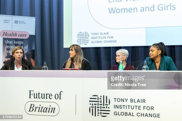 Jess Phillips Labour MP for Birmingham Yardley, Shadow Minister for Domestic Violence and Safeguarding attends a fringe event on October 8, 2023 in...