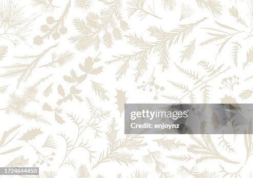 Seamless realistic Christmas plants wallpaper background Seamless realistic Christmas plants wallpaper background