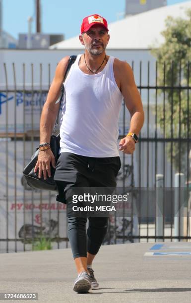 Mauricio Umanksy is seen arriving at the 'Dancing With The Stars' rehearsals on October 14, 2023 in Los Angeles, California.