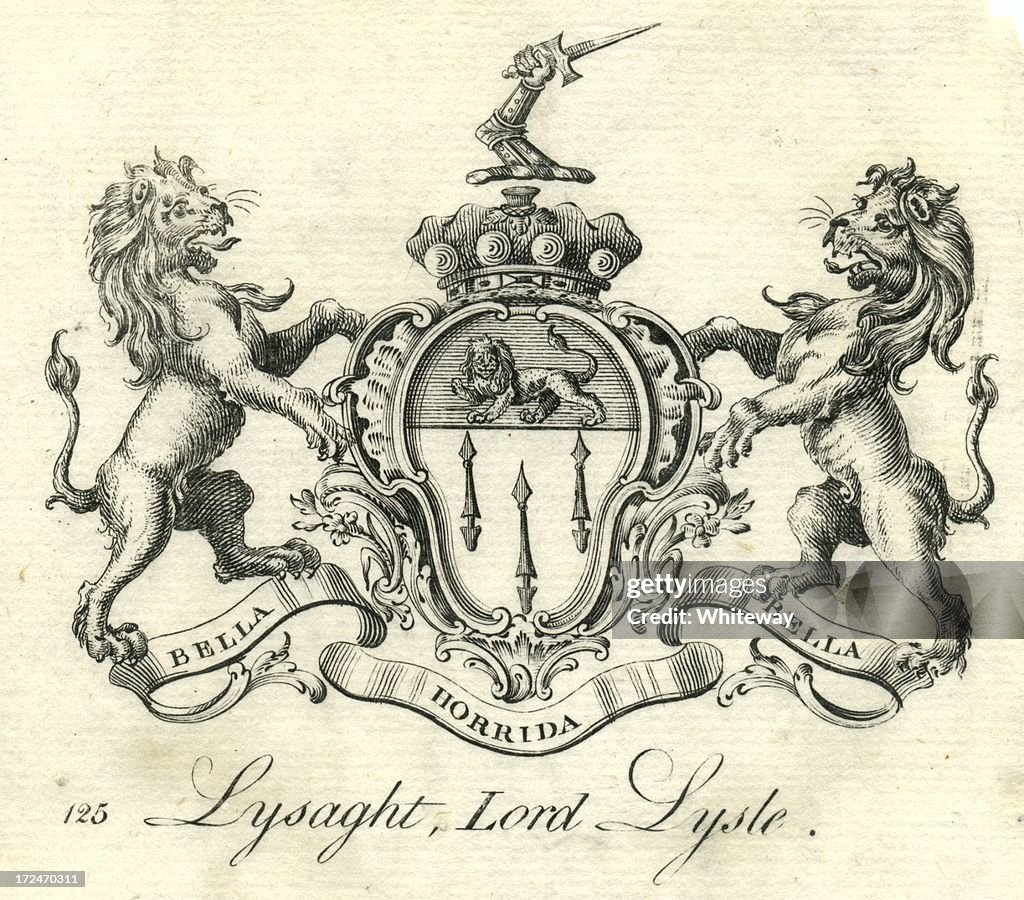 Coat of arms Lysaght, Lord Lysle Lisle 18th century