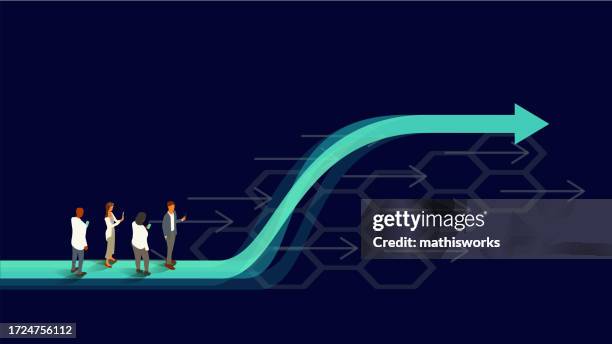 healthcare learning curve - trains moving forward stock illustrations