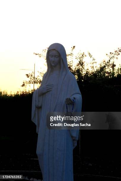 statue of our lady in medjugorje at saint james church - cold war stock pictures, royalty-free photos & images