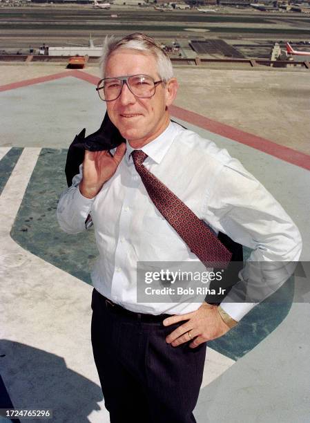 Rockwell International Chairman Donald Beall at company headquarters near Los Angeles International Airport, March 28, 1989 in El Segundo, California.