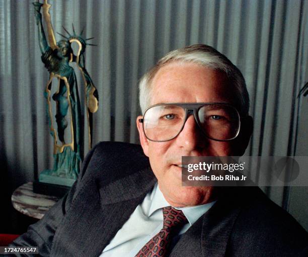 Rockwell International Chairman Donald Beall at company headquarters near Los Angeles International Airport, March 28, 1989 in El Segundo, California.