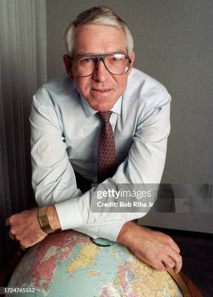 Rockwell International Chairman Donald Beall at company headquarters near Los Angeles International Airport, March 28, 1989 in El Segundo, California.