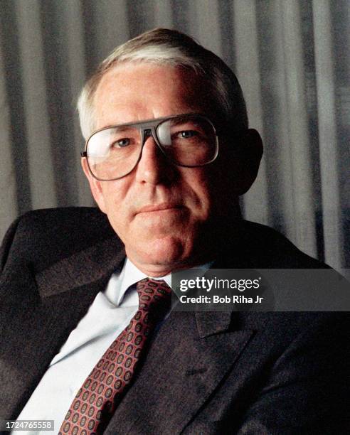 Rockwell International Chairman Donald Beall at company headquarters near Los Angeles International Airport, March 28, 1989 in El Segundo, California.