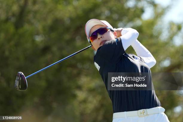 Hyo Joo Kim of South Korea plays her shot from the 17th tee during the final round of The Ascendant LPGA benefiting Volunteers of America at Old...