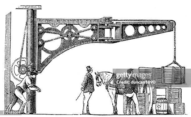 bildbanksillustrationer, clip art samt tecknat material och ikoner med crane - crane machinery